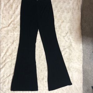 Black flare stretchy boho pants